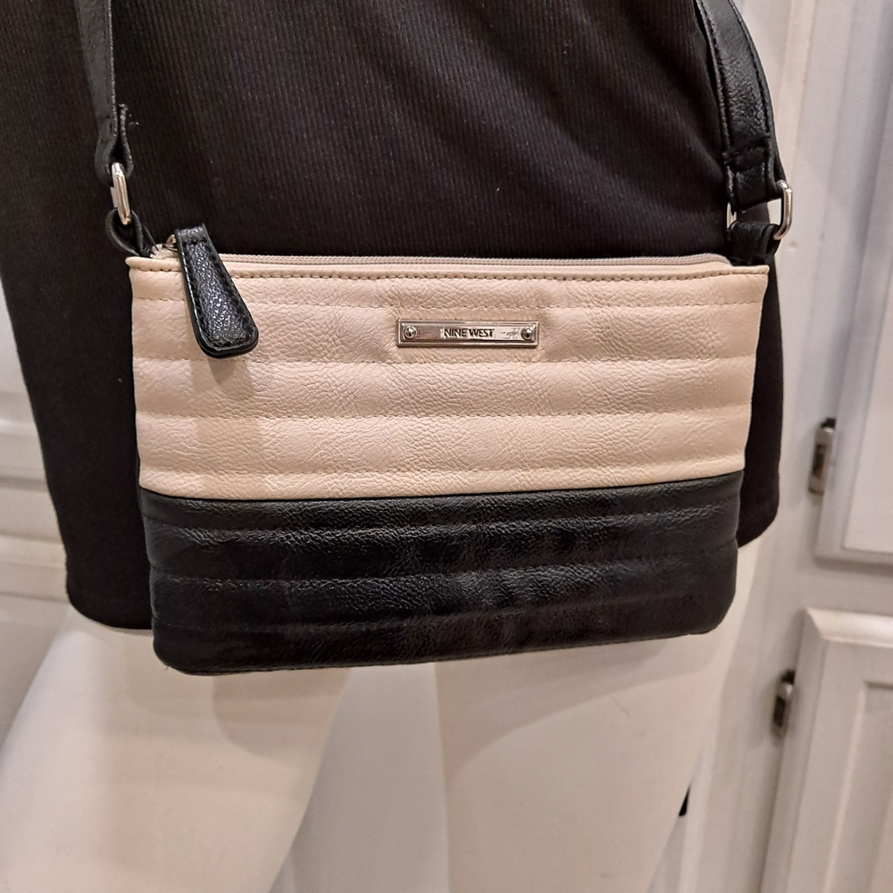 Nine West Two-Tone Black and Cream Crossbody Bag